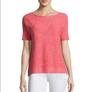 🌺Eileen Fisher Organic Cotton & Linen Box Top in Pink Grapefruit
